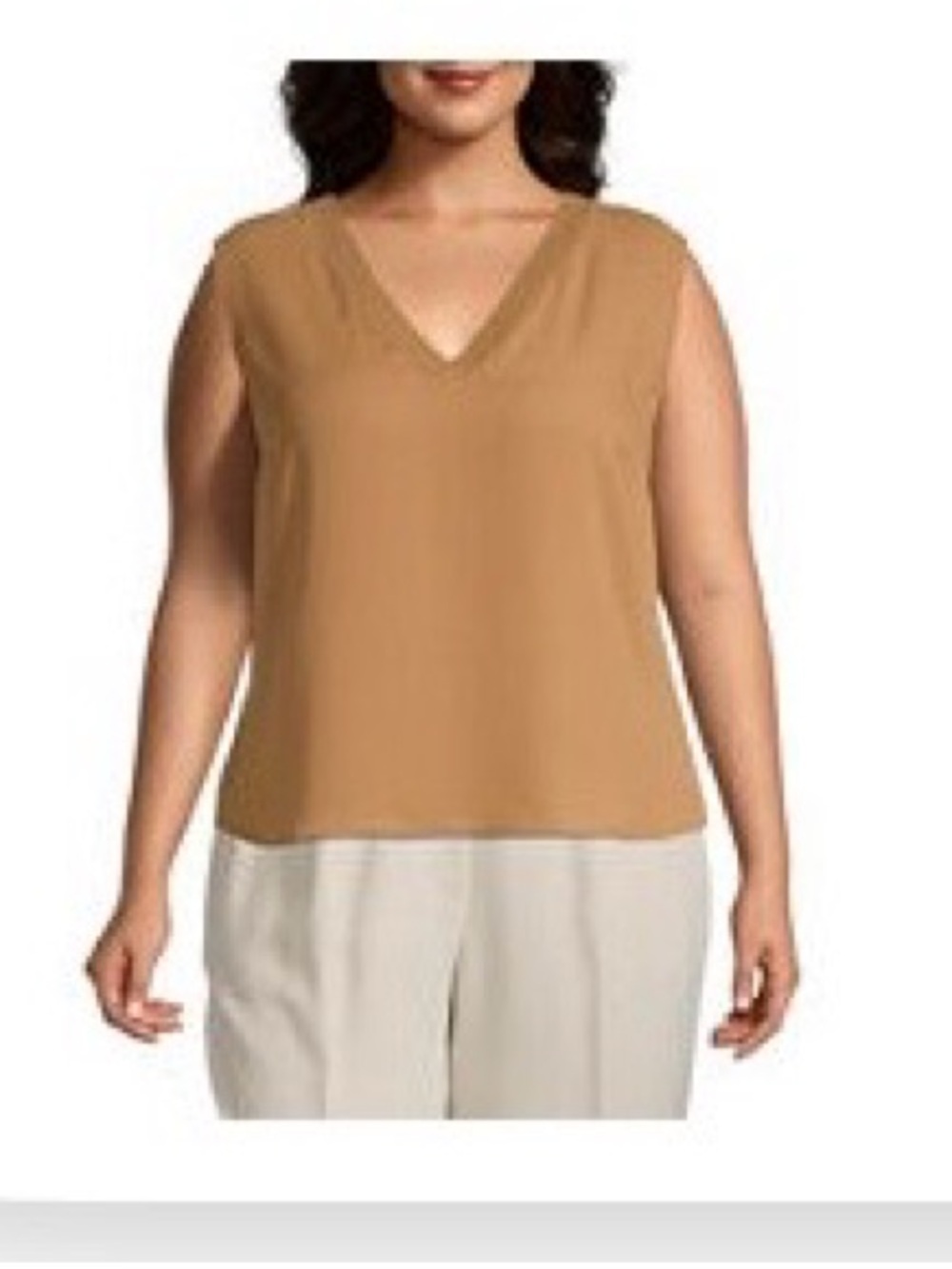 Worthington Sleeveless V-Neck Camisole in Caramel Brown